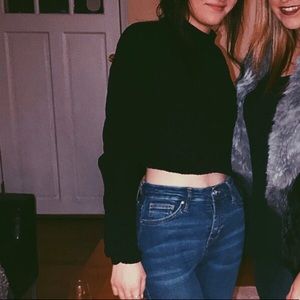 Cropped turtleneck sweater